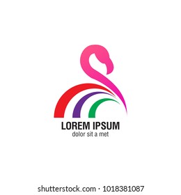 Abstract flamingo logo