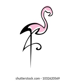 abstract flamingo logo