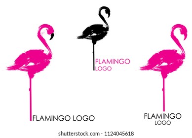 Abstract flamingo logo design. Vector illustration of flamigo.