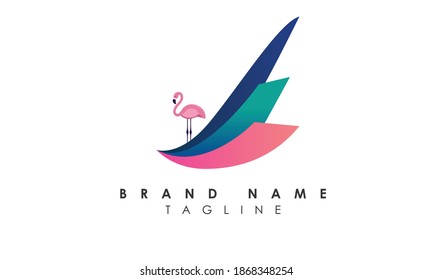 Abstract Flamingo Logo Design Vector