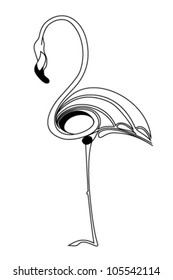 Abstract flamingo. Vector