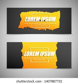 Abstract flash banner. Colorful paper brush stroke, vector illustration 