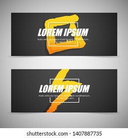 Abstract flash banner. Colorful paper brush stroke, vector illustration 