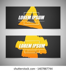 Abstract flash banner. Colorful paper brush stroke, vector illustration 