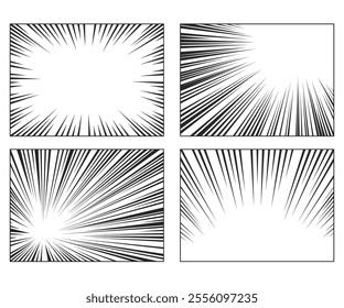  Abstract Flash Explosion With White Radial and Straight Lines On Black Vector Background stock illustration