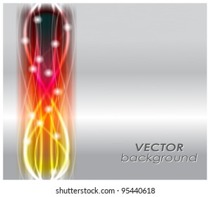 Abstract flash on metal hatching background