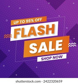 Abstract Flash Sale background with up to 95% off. Special Offer. Shop Now. Get 95% off.
