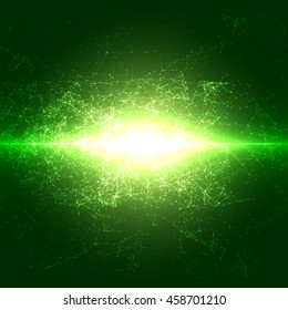 Abstract Flashed Polygonal Space Background with Connecting Dots and Lines | EPS10 Vector Illustration