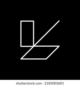 abstract flat arrow letter l tech modern