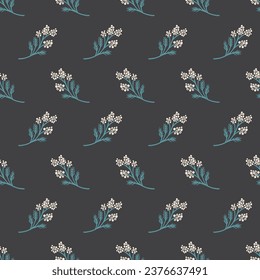 Abstract Flat Art Wild Flowers Plant Vector Graphic Seamless Pattern can be use for background and apparel design