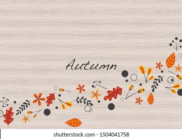 Abstract flat autumn leaves frame vector for decoration on autumn festival.
