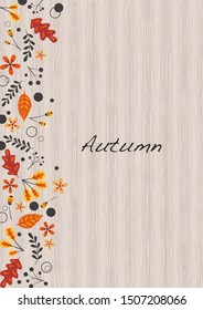 Abstract flat autumn leaves frame vector for decoration on autumn festival.