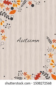 Abstract flat autumn leaves frame vector for decoration on autumn festival.