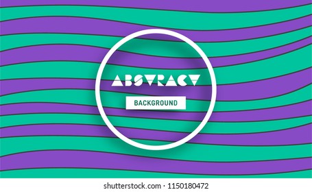 Abstract flat background with colorful waves. Modern banner or poster template. Vector design illustration.