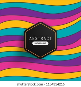 Abstract flat background with colorful waves. Modern banner or poster template. Vector design illustration.