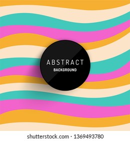 Abstract flat background with colorful waves. Modern banner or poster template. Vector design illustration.