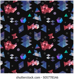  Abstract flat background design. Minimalistic  Seamless vector geometric abstract pattern background. Pattern of geometric shapes and triangles.  Trendy Hipster design