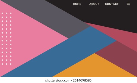 ABSTRACT FLAT BACKGROUND WITH GEOMETRIC SHAPES COLORFUL DESIGN VECTOR TEMPLATE FOR WALLPAPER, COVER DESIGN