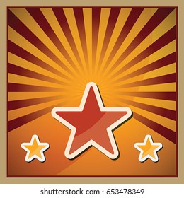 Abstract flat background with glow stars and rays. Eps 10