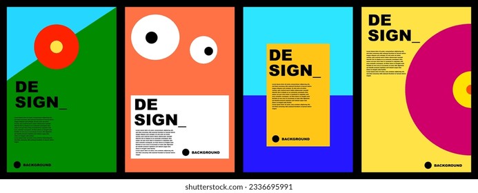 abstract flat background set for banner, poster, template, design, flyer, brochure, etc