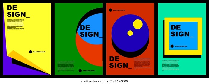 abstract flat background set for banner, poster, template, design, flyer, brochure, etc