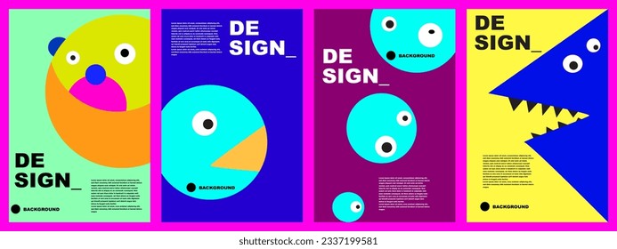 abstract flat background set for banner, poster, template, design, flyer, brochure, etc