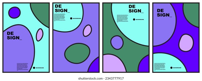 abstract flat background set for banner, poster, template, design, flyer, brochure, etc