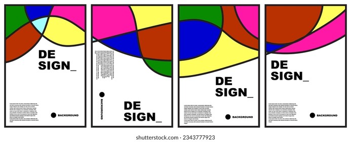 abstract flat background set for banner, poster, template, design, flyer, brochure, etc