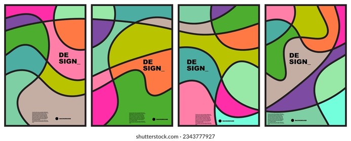 abstract flat background set for banner, poster, template, design, flyer, brochure, etc