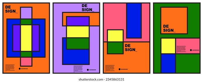 abstract flat background set for banner, poster, template, design, flyer, brochure, etc