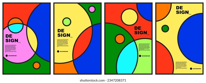 abstract flat background set for banner, poster, template, design, flyer, brochure, etc