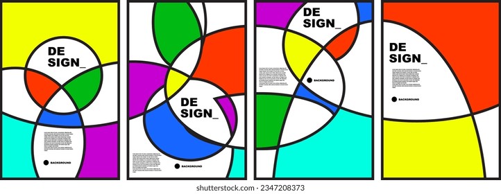 abstract flat background set for banner, poster, template, design, flyer, brochure, etc
