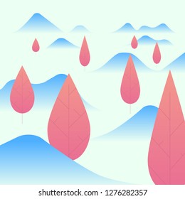 Abstract flat background. Vector landscape