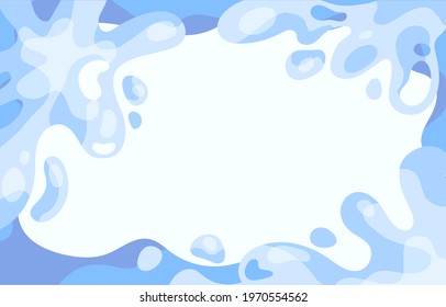 abstract flat background with water splash shapes blue color vector