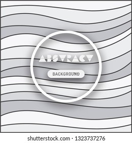 Abstract flat background with white and gray waves. Modern banner or poster template. Vector design illustration.