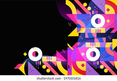 abstract flat background with yellow and red color vector