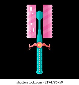 Abstract Flat Battleaxe Weapon War Logo Vector Design Style Icon Symbol Sign For Games