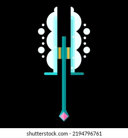 Abstract Flat Battleaxe Weapon War Logo Vector Design Style Icon Symbol Sign For Games