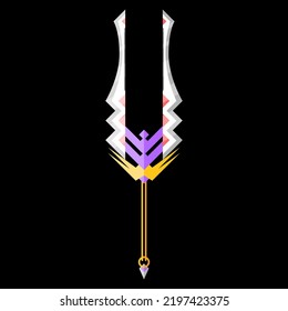 Abstract Flat Battleaxe Weapon War Logo Vector Design Style Icon Symbol Sign For Games