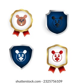 Abstract Flat Beaver Head Badge and Label Collection, can be used for business designs, presentation designs or any suitable designs.