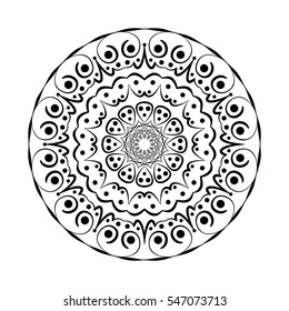 Abstract flat black round twelve-axes vector design. Suitable for decoration.