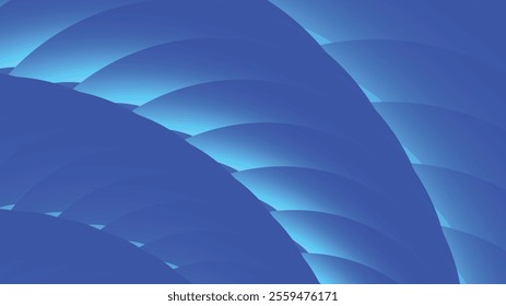 Abstract Flat Blue Gradinet Twigs Curve Background, Type 02