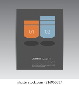 Abstract flat brochure design with number options.