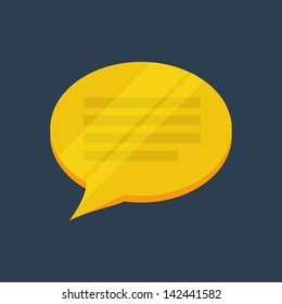Abstract flat bubble golden icon