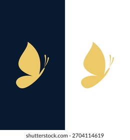 Abstract flat butterfly logo icon