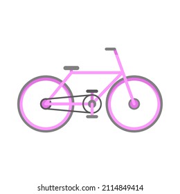 Abstract Flat Cartoon Active Lifestyle Training Exercising Sport Bicycle Vector Design Style Element Isolated Grades Learning Concept