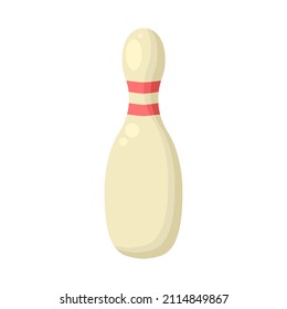 Abstract Flat Cartoon Active Lifestyle Training Exercising Sport Pin Bowling Vector Design Style Element Isolated Grades Learning Concept