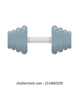 Abstract Flat Cartoon Active Lifestyle Training Exercising Sport Dumbbell Vector Design Style Element Isolated Grades Learning Concept