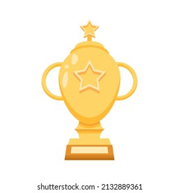 Abstract Flat Cartoon Active Lifestyle Training Exercising Sport Winner's Cup Vector Design Style Element Isolated Grades Learning Concept