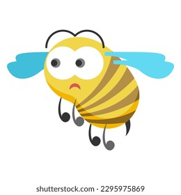 Abstract Flat Cartoon Animal Insect Beetle Bee Fly Honey Yellow Animal Vector Design Style Elements Fauna Wildlife